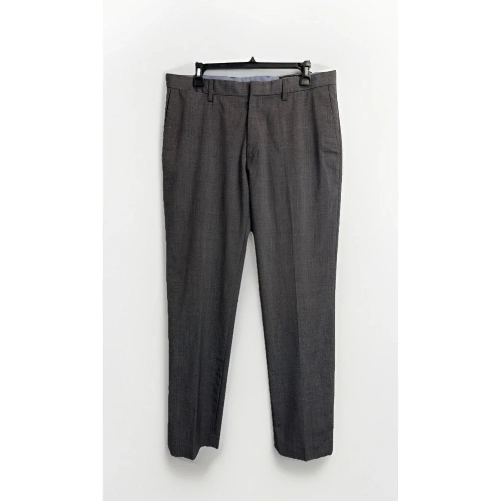 Banana Republic Dress Pants Mens 33x32 Grey 100% Wool Tailored Slim Fit Classic